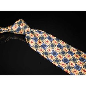 Robert Talbott Best of Class 100% Silk Tie Yellow Blue Checks Designer Necktie